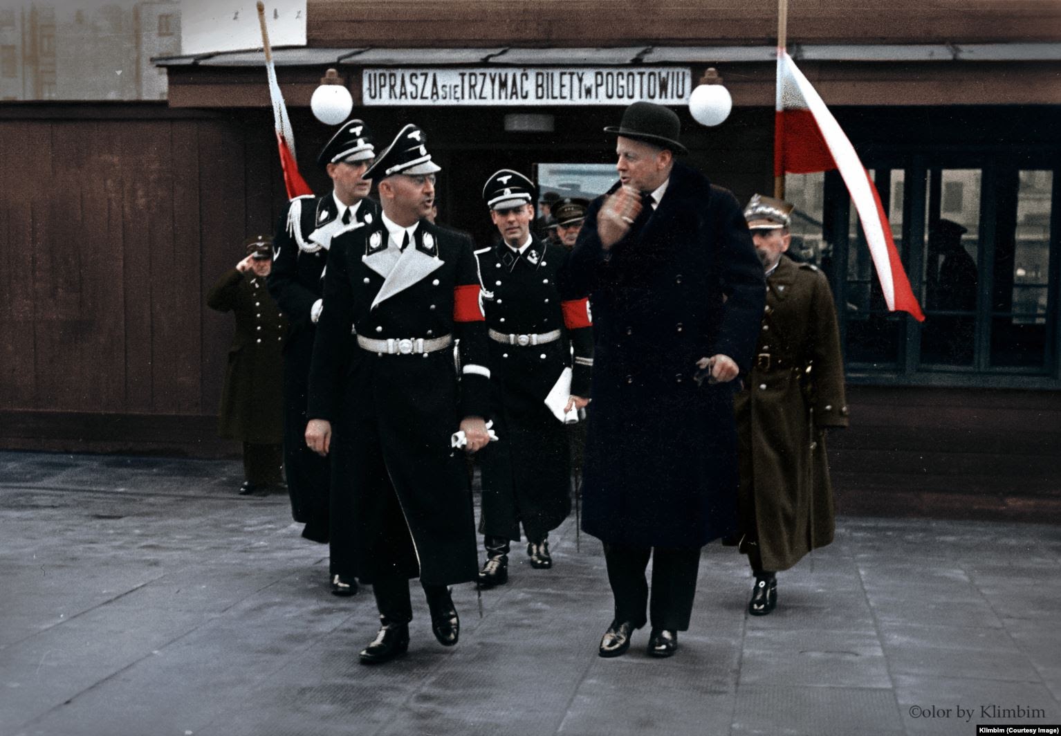 The image that was pulled from Instagram in September 2019 showing Heinrich Himmler (left) meeting with German Ambassador to Poland Hans-Adolf von Moltke in 1939.