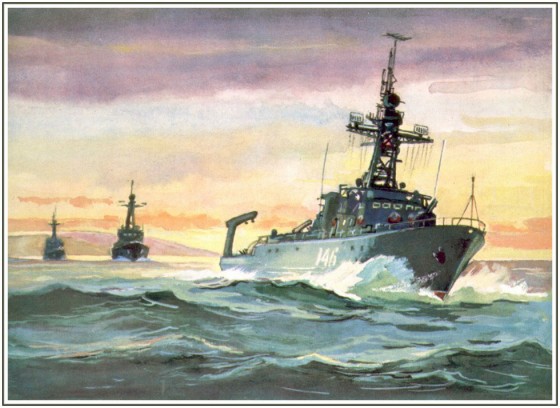 художник П.П. Павлинов &laquo;Тральщики&raquo;