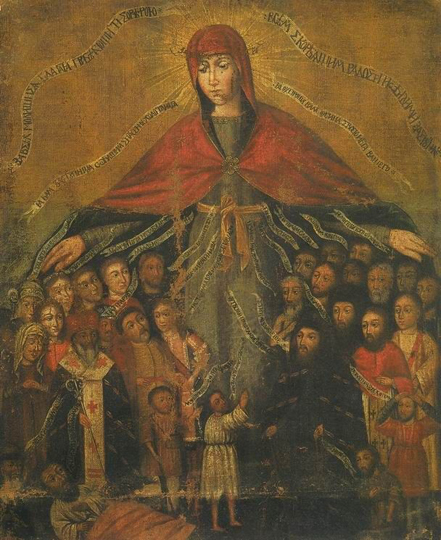 Украинская икона Покрова 17 века